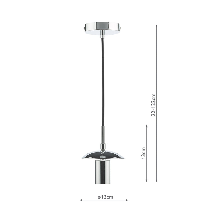 Dar SP71 1 Light E27 Suspension Polished Chrome