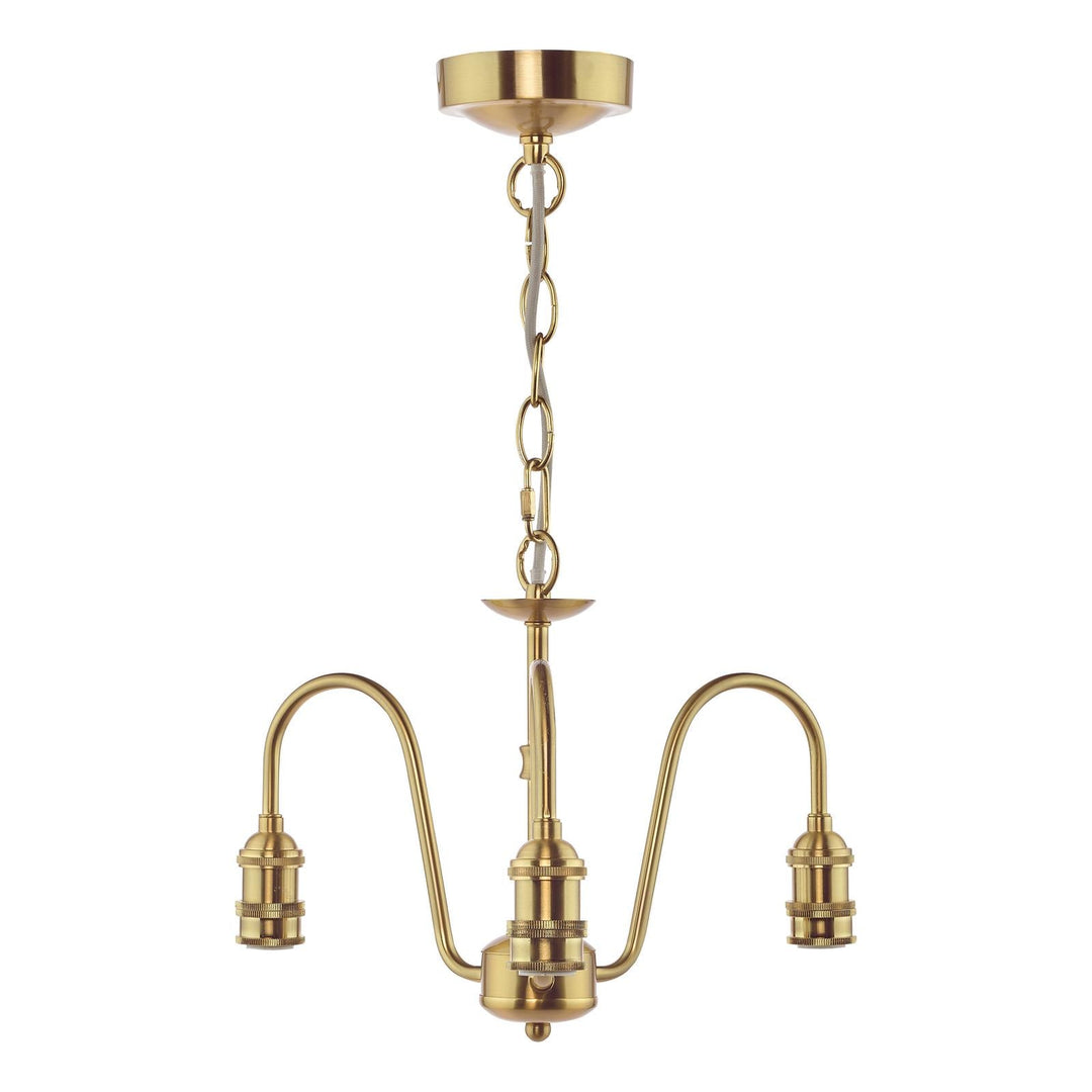 Dar SPB0340 3 Light E14 Armed Suspension Natural Brass