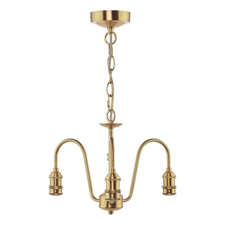 Dar SPB0340 3 Light E14 Armed Suspension Natural Brass