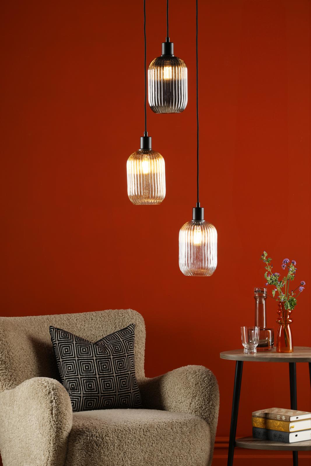 Dar SPC0322 3 Light Suspension Matt Black
