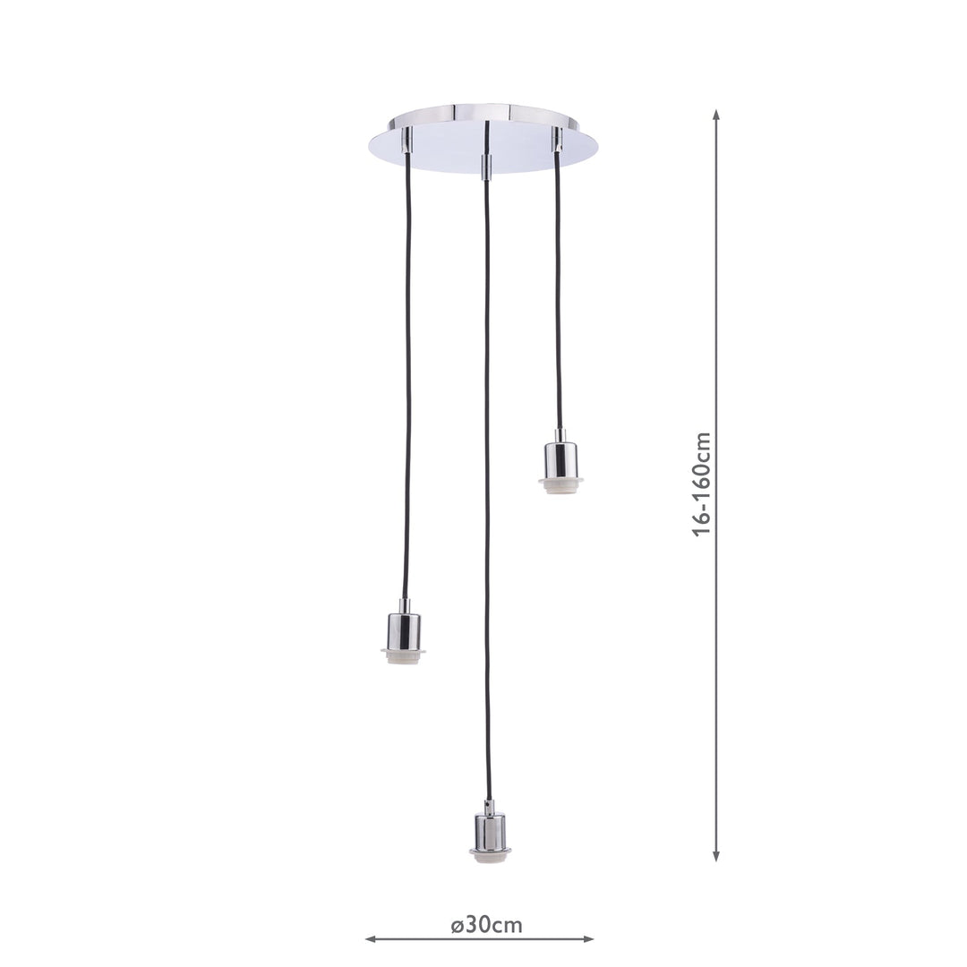 Dar SPC0350 3 Light Suspension Polished Chrome