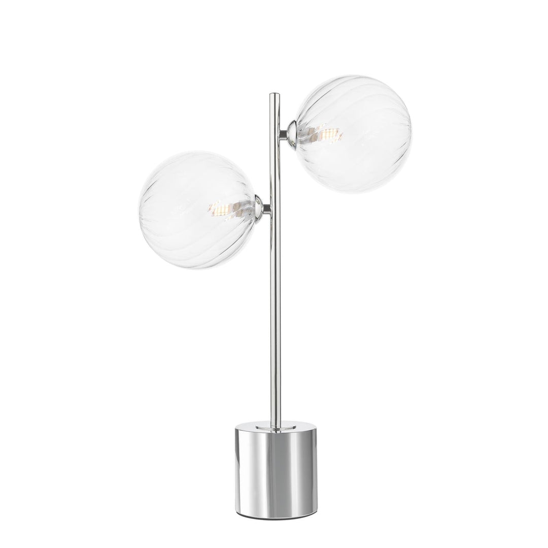 Dar SPI4250-22 Spiral 2 Light Table Lamp Polished Chrome With Closed Glass