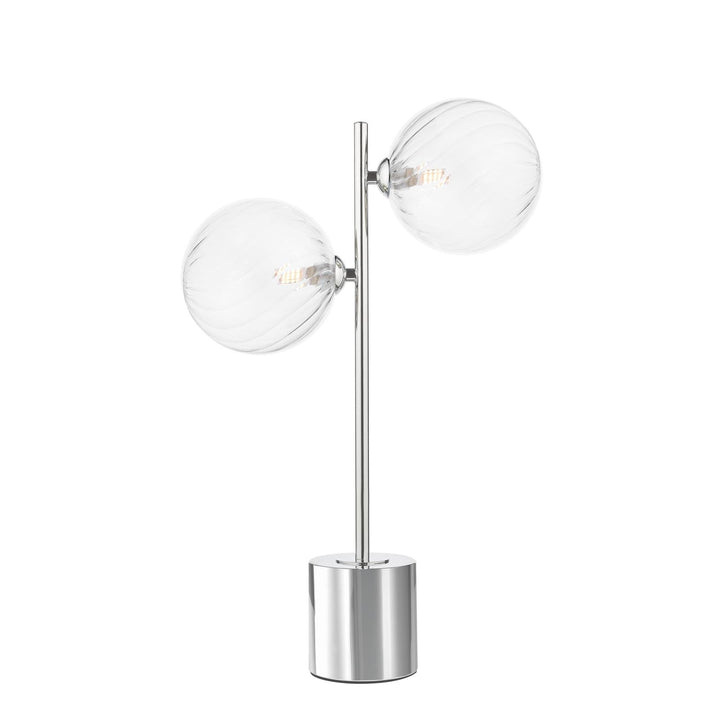 Dar SPI4250-22 Spiral 2 Light Table Lamp Polished Chrome With Closed Glass