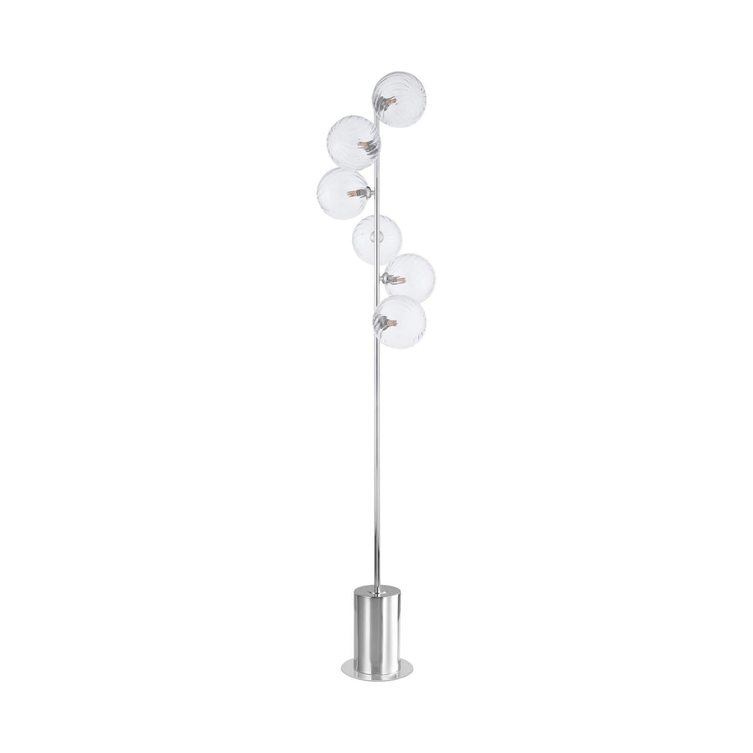 Dar SPI4950-22 Spiral 6 Light Floor Lamp Polished Chrome With Closed Glass