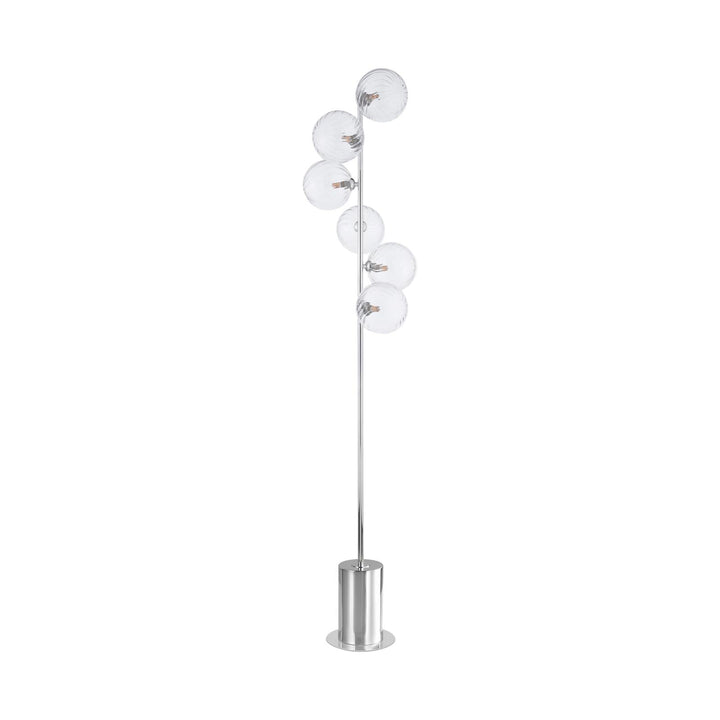 Dar SPI4950-22 Spiral 6 Light Floor Lamp Polished Chrome With Closed Glass