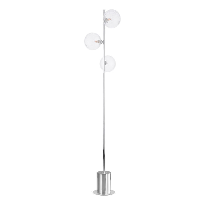 Dar SPI5550-22 Spiral 3 Light Floor Lamp Polished Chrome With Closed Glass