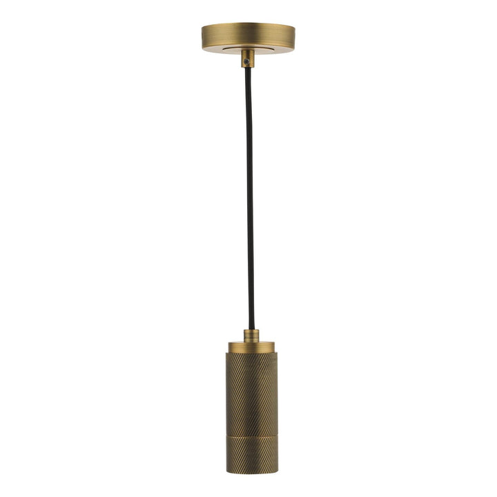 Dar SPK0140 1 Light E27 Suspension Knurled Brass