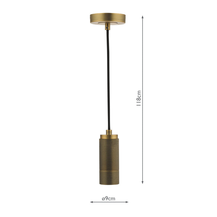 Dar SPK0140 1 Light E27 Suspension Knurled Brass