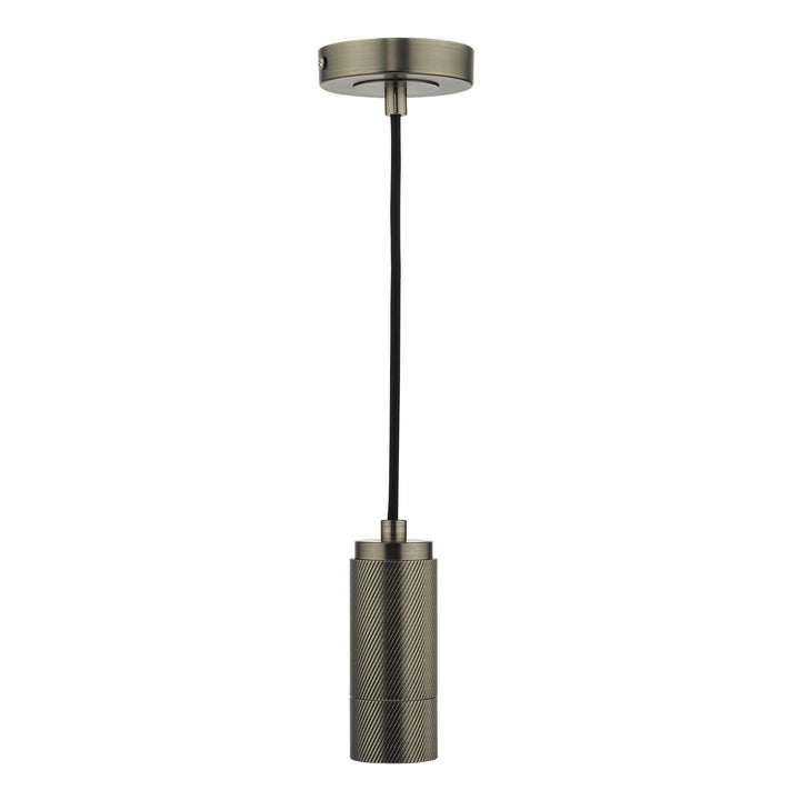 Dar SPK0167 1 Light E27 Suspension Knurled Antique Chrome