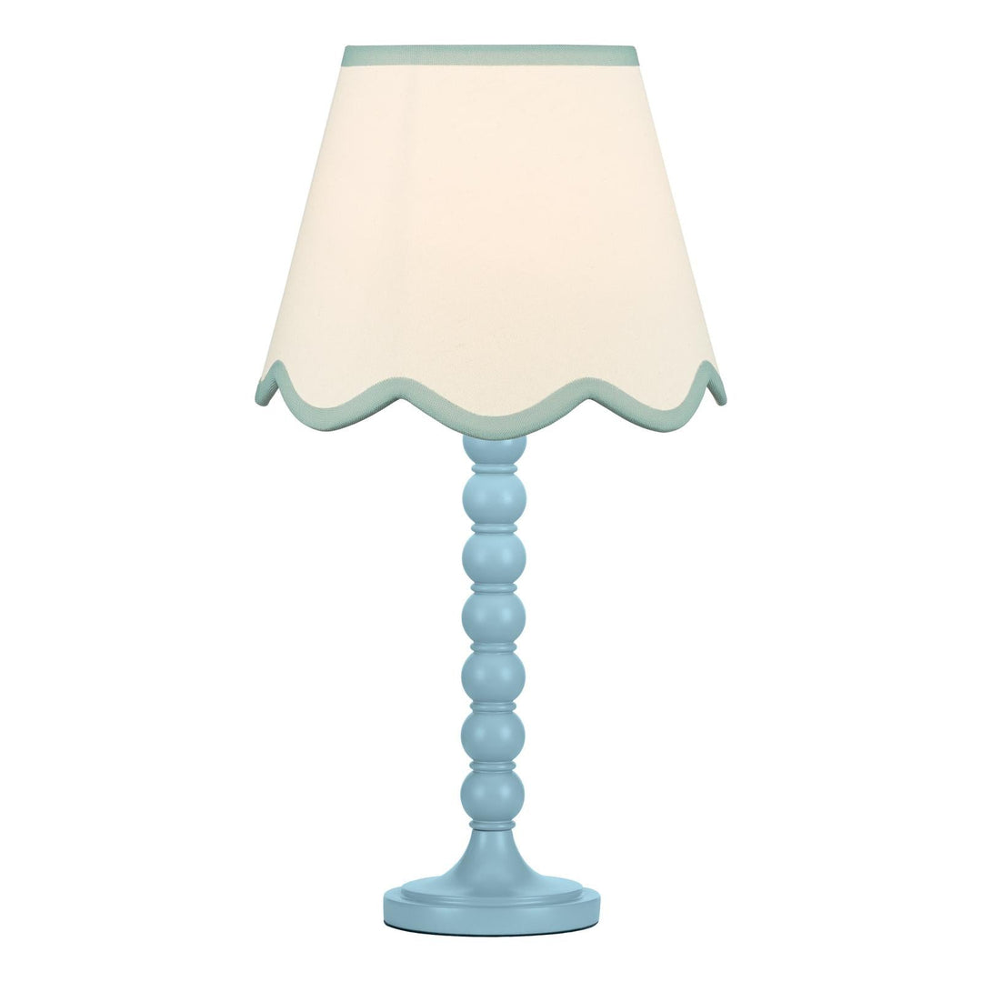 Dar SPO4223-POM1023 Spool Table Lamp Blue With Shade