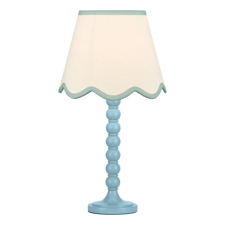 Dar SPO4223-POM1023 Spool Table Lamp Blue With Shade