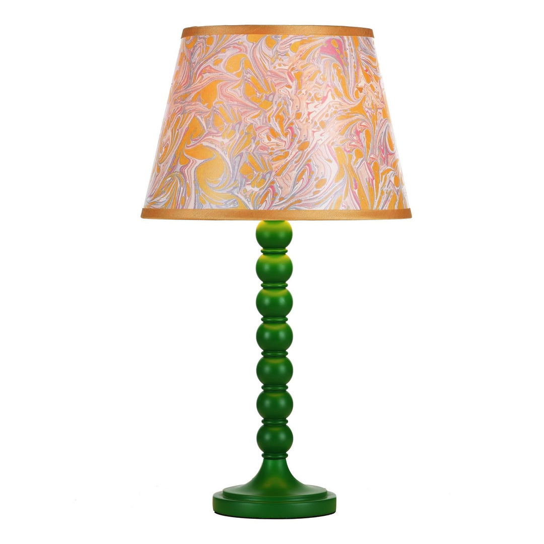 Dar SPO4224-FRI1026 Spool Table Lamp Green With Shade