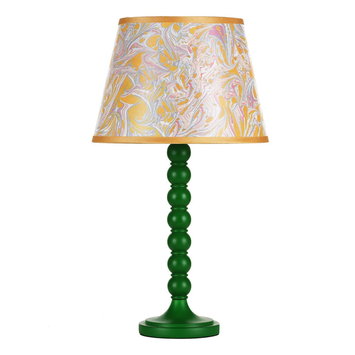Dar SPO4224-FRI1026 Spool Table Lamp Green With Shade