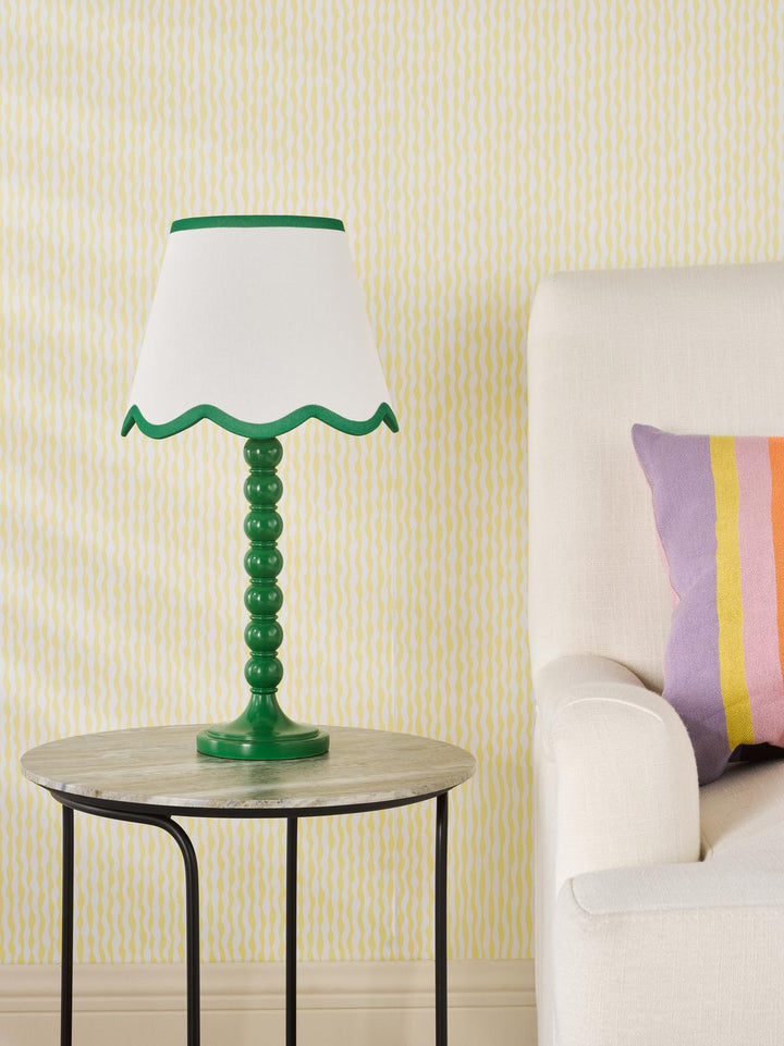 Dar SPO4224-POM1024 Spool Table Lamp Green With Shade