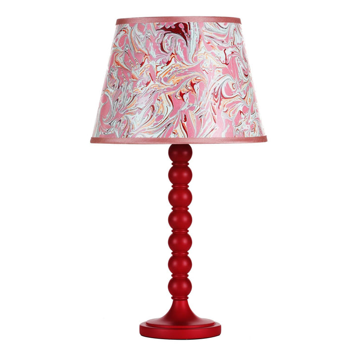 Dar SPO4225-FRI1025 Spool Table Lamp Red With Shade