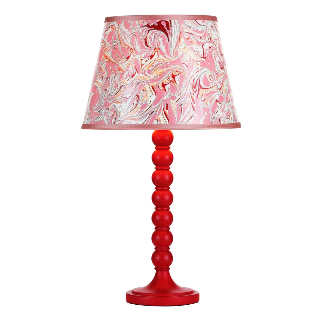 Dar SPO4225-FRI1025 Spool Table Lamp Red With Shade