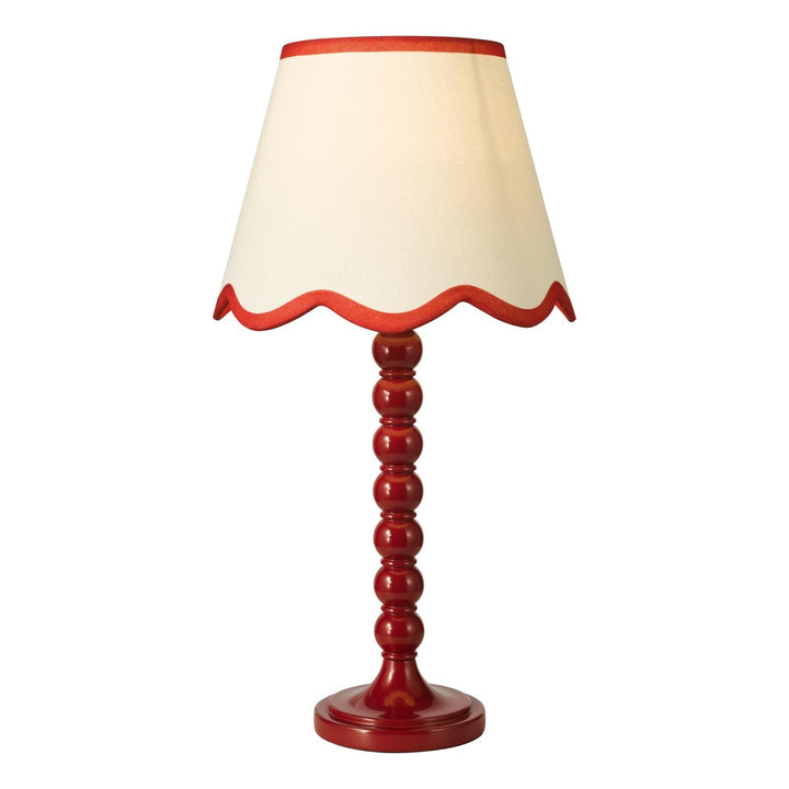 Dar SPO4225-POM1025 Spool Table Lamp Red With Shade