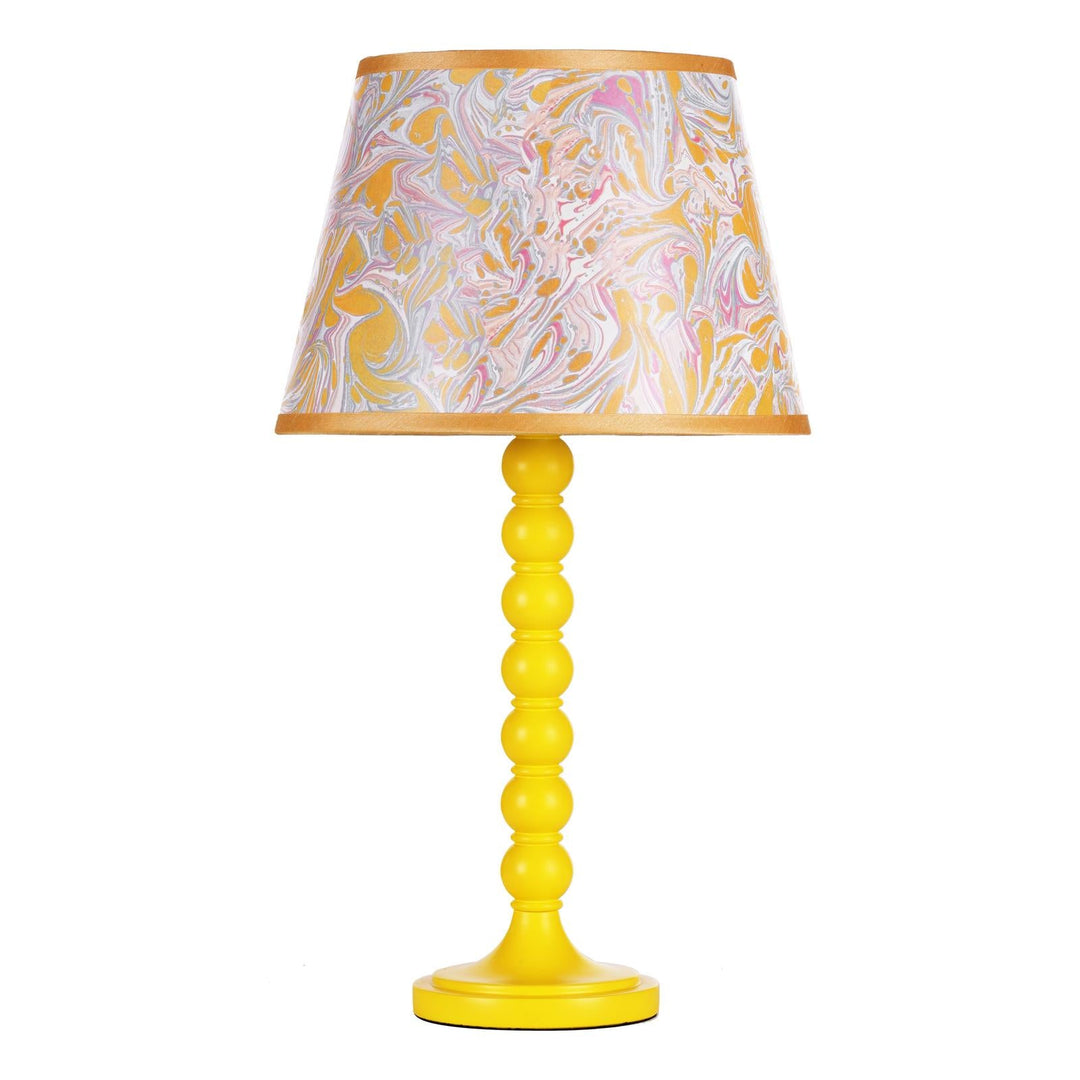 Dar SPO4226-FRI1026 Spool Table Lamp Yellow With Shade