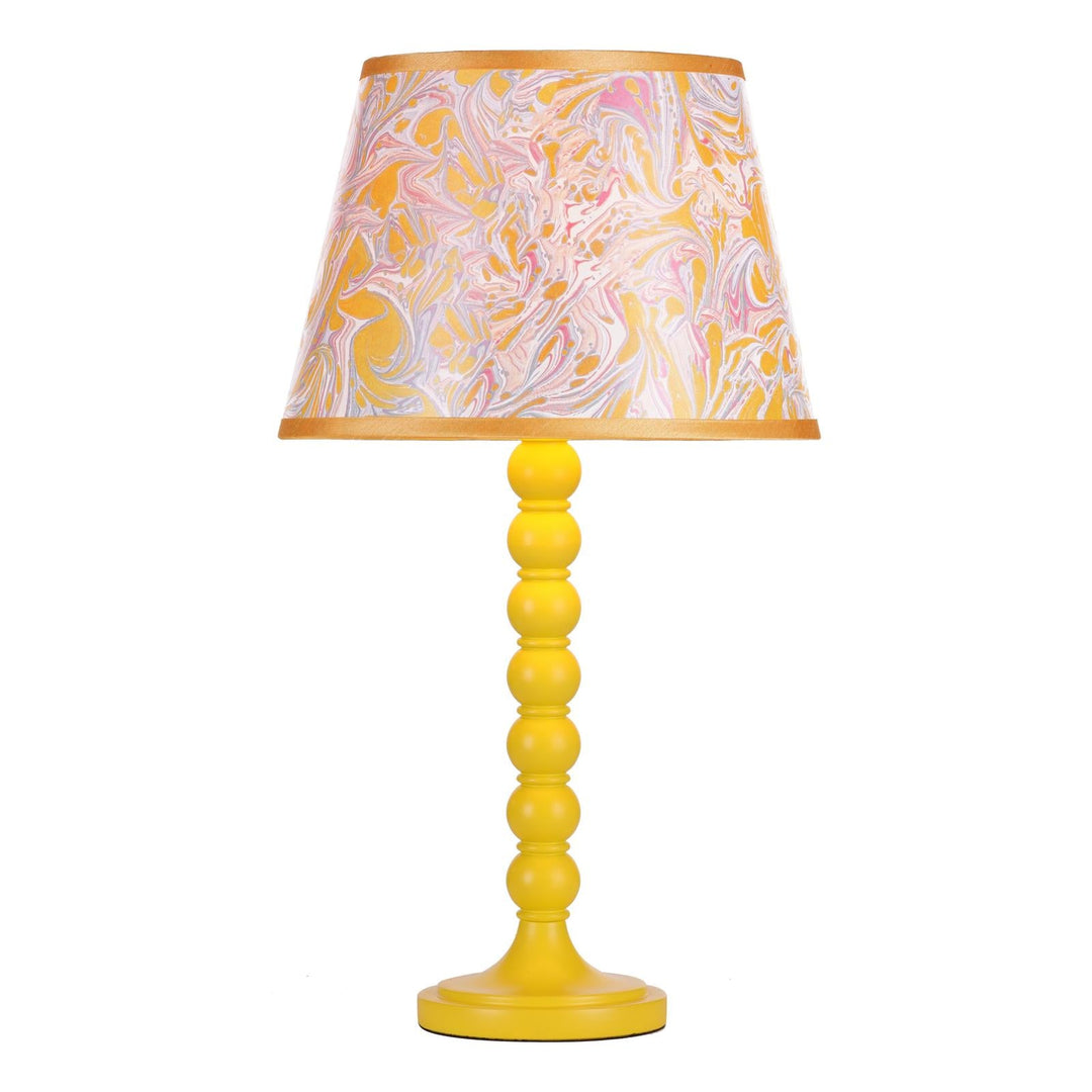 Dar SPO4226-FRI1026 Spool Table Lamp Yellow With Shade