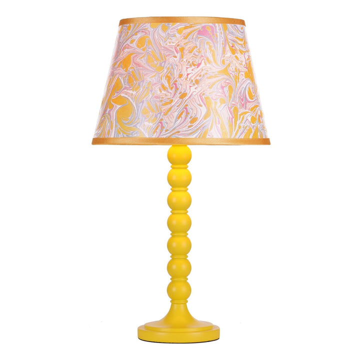 Dar SPO4226-FRI1026 Spool Table Lamp Yellow With Shade