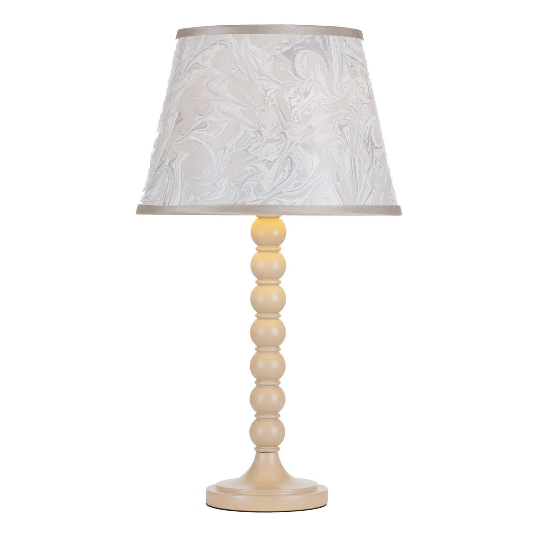 Dar SPO4229-FRI1029 Spool Table Lamp Cream With Shade