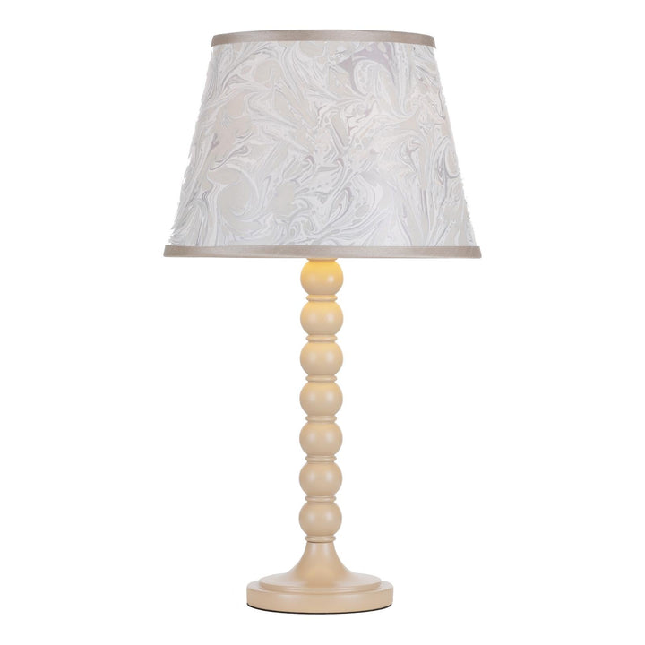 Dar SPO4229-FRI1029 Spool Table Lamp Cream With Shade