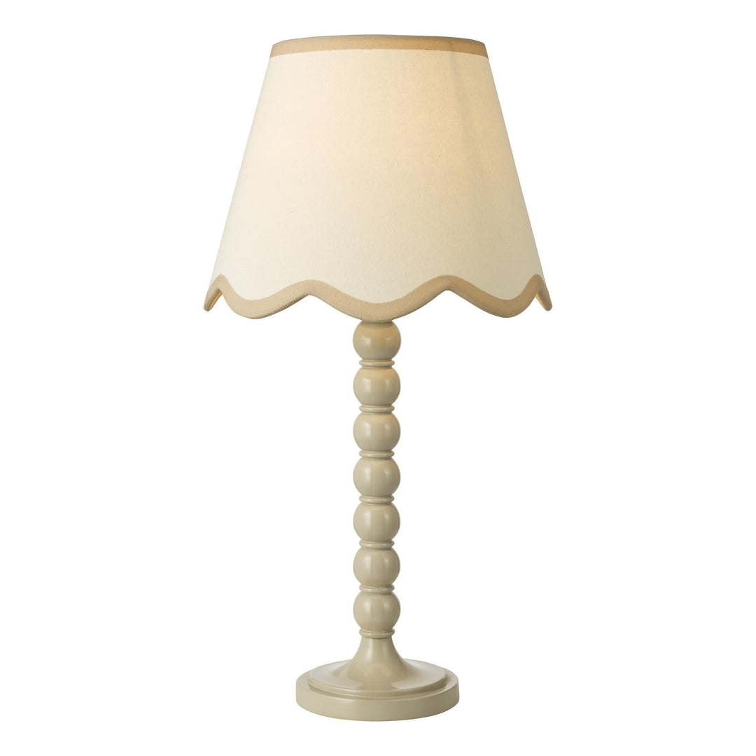 Dar SPO4229-POM1029 Spool Table Lamp Taupe With Shade