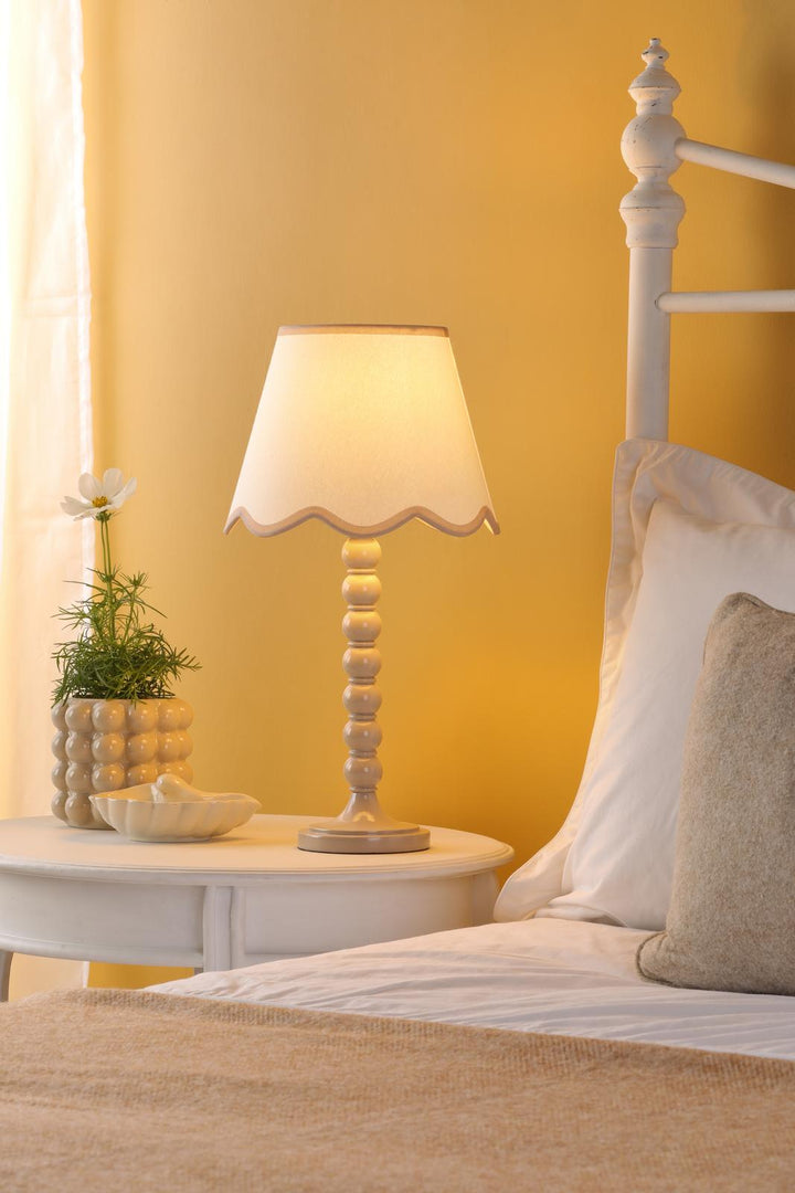 Dar SPO4229-POM1029 Spool Table Lamp Taupe With Shade