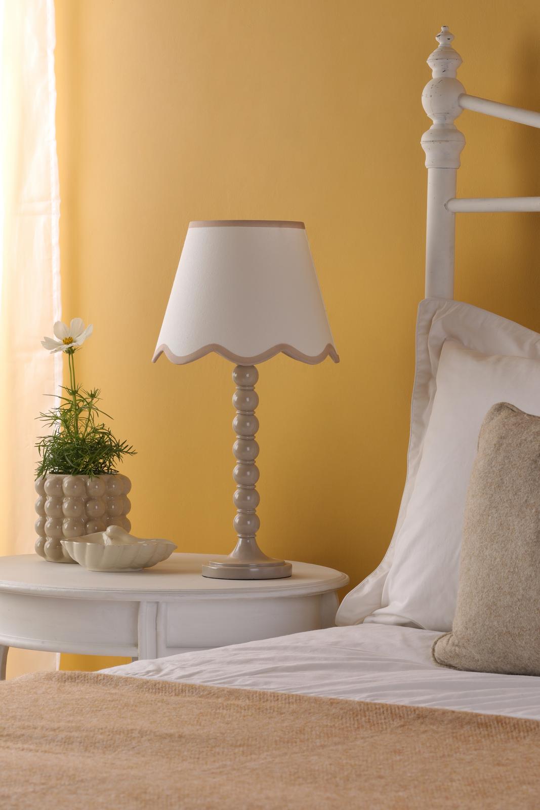 Dar SPO4229-POM1029 Spool Table Lamp Taupe With Shade