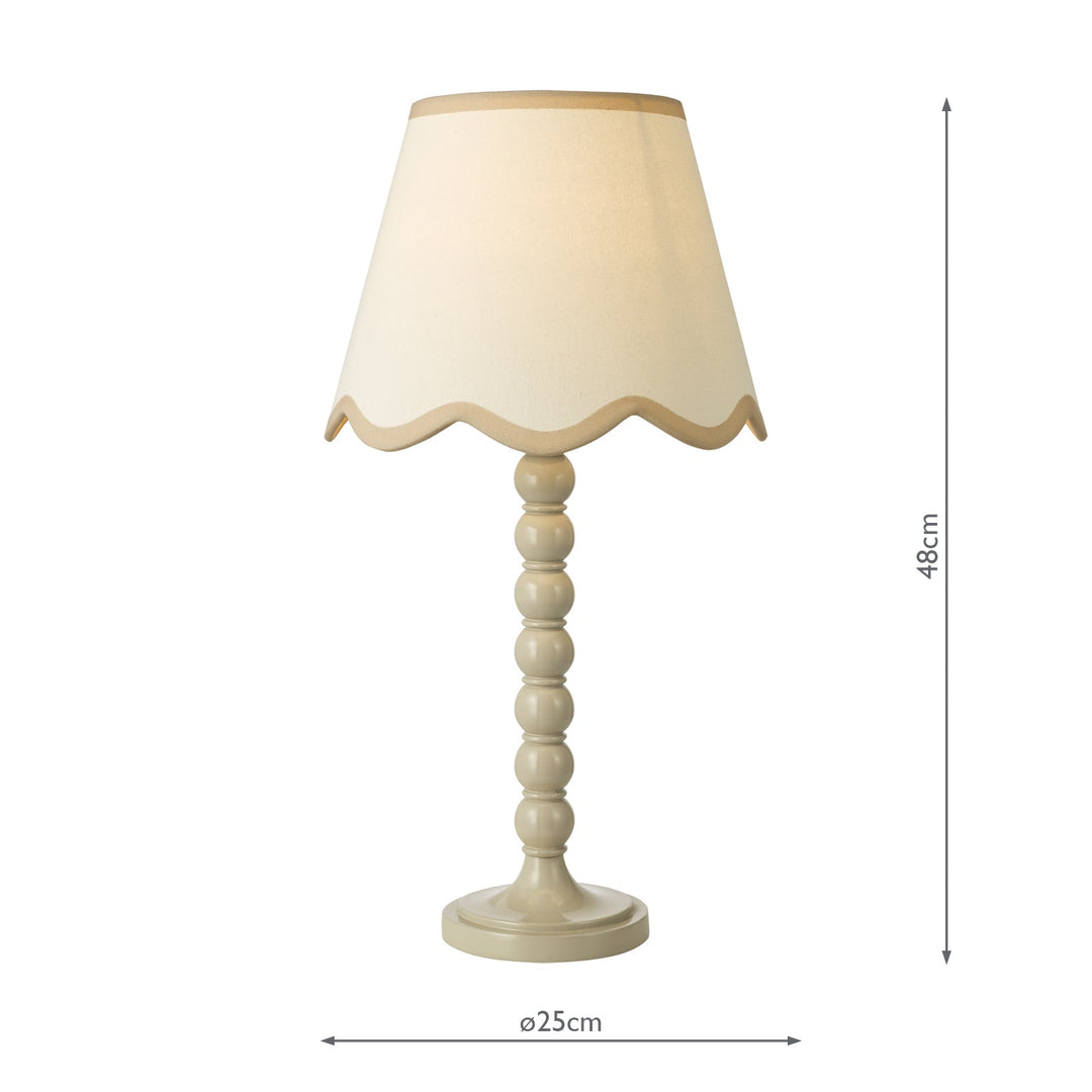 Dar SPO4229-POM1029 Spool Table Lamp Taupe With Shade