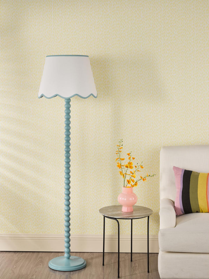 Dar SPO4923-POM1823 Spool Floor Lamp Blue With Shade