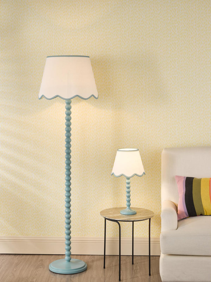 Dar SPO4923-POM1823 Spool Floor Lamp Blue With Shade