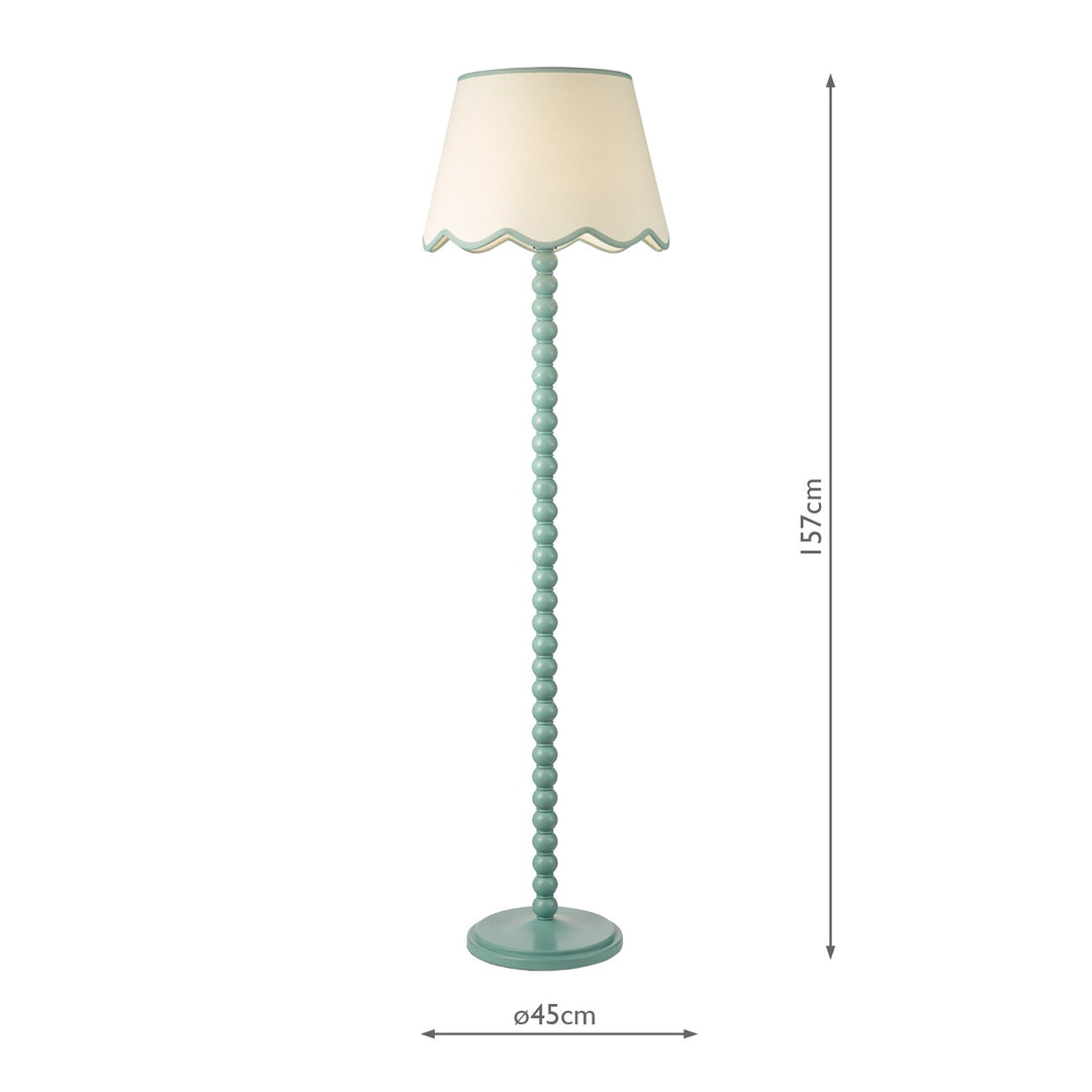 Dar SPO4923-POM1823 Spool Floor Lamp Blue With Shade