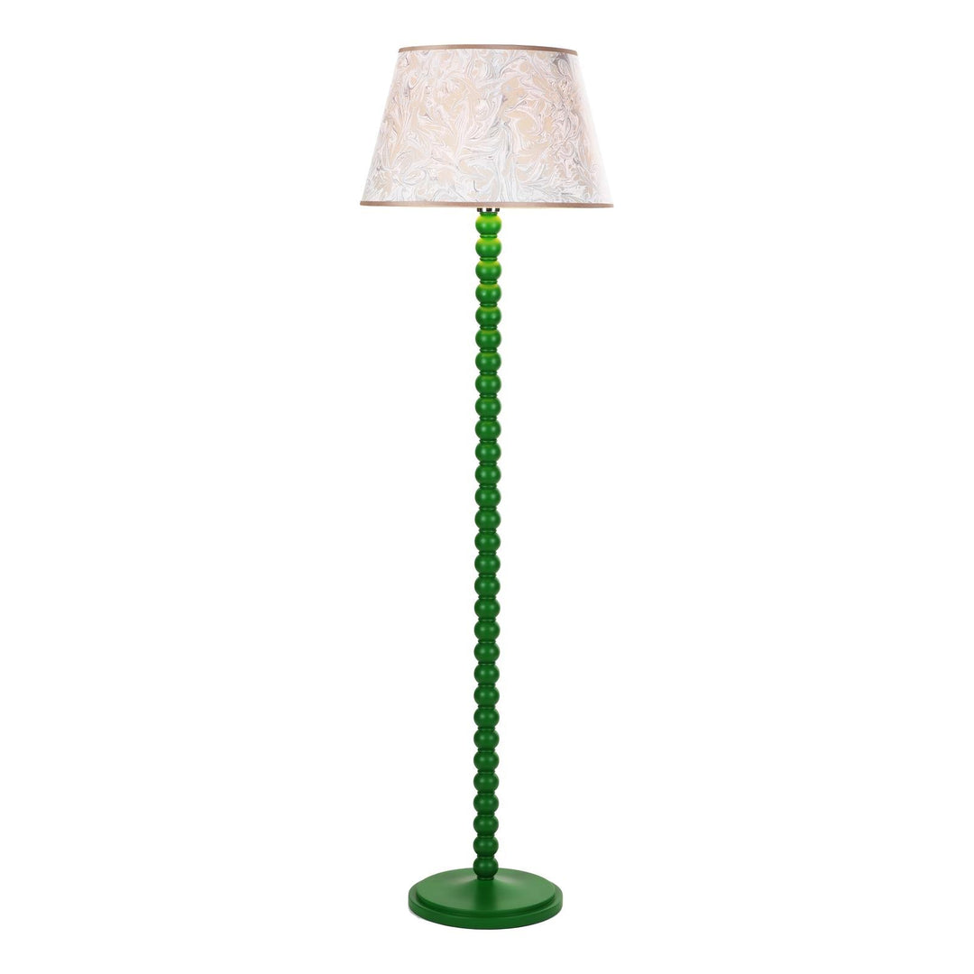 Dar SPO4924-FRI1729 Spool Floor Lamp Green With Shade