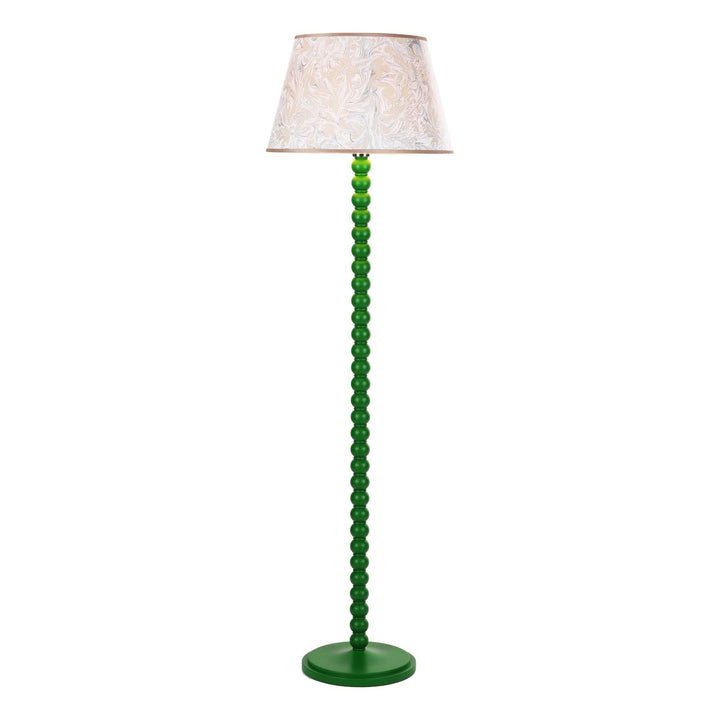 Dar SPO4924-FRI1729 Spool Floor Lamp Green With Shade
