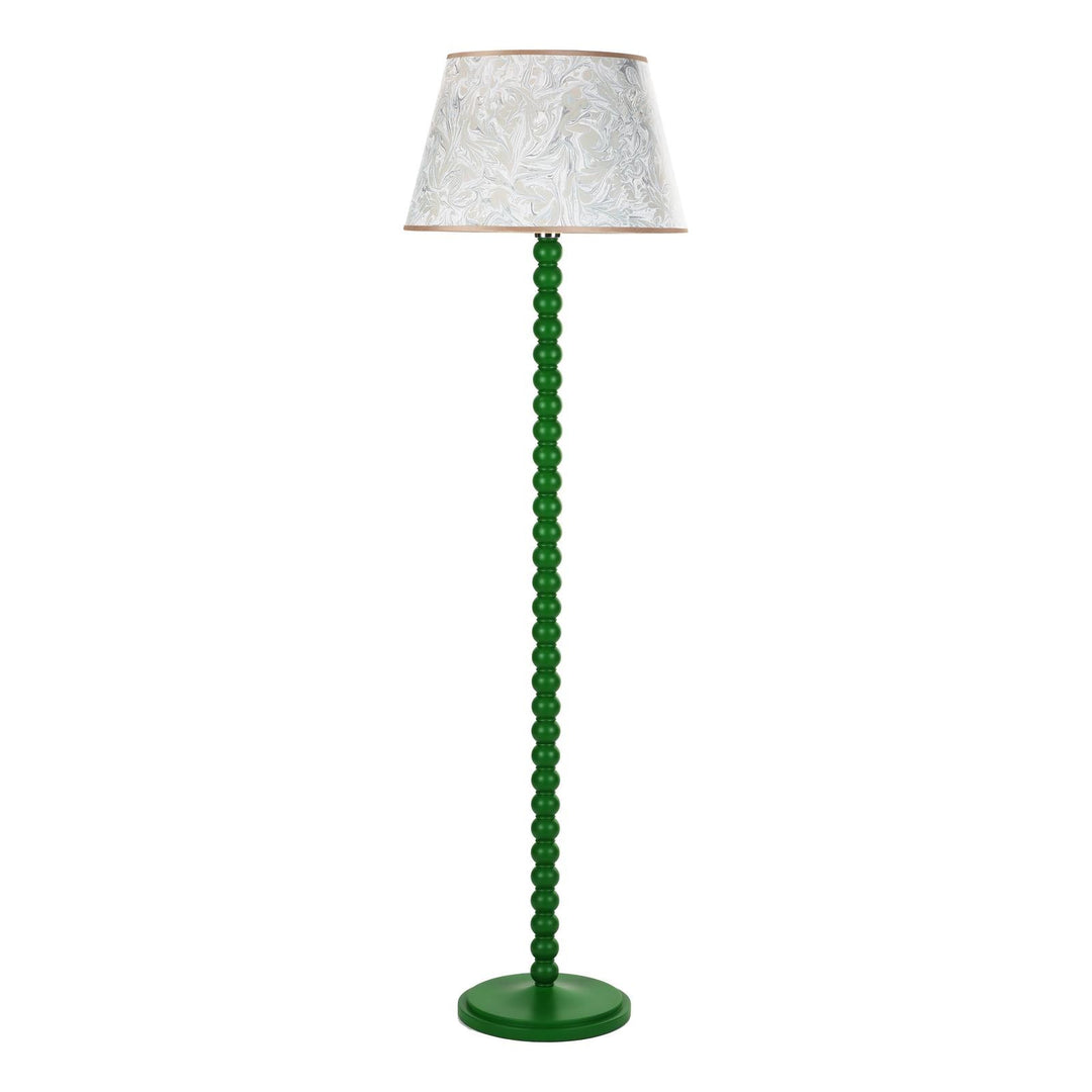Dar SPO4924-FRI1729 Spool Floor Lamp Green With Shade