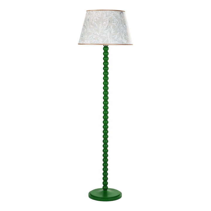 Dar SPO4924-FRI1729 Spool Floor Lamp Green With Shade