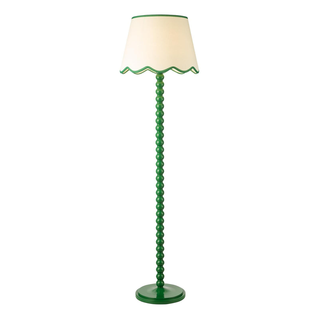 Dar SPO4924-POM1824 Spool Floor Lamp Green With Shade