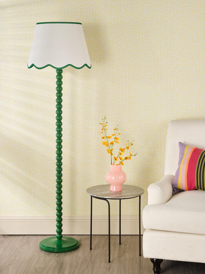 Dar SPO4924-POM1824 Spool Floor Lamp Green With Shade