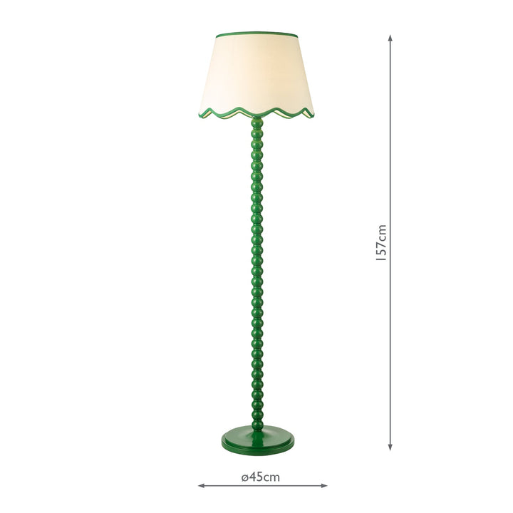 Dar SPO4924-POM1824 Spool Floor Lamp Green With Shade