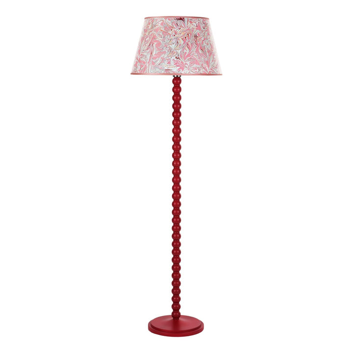 Dar SPO4925-FRI1725 Spool Floor Lamp Red With Shade