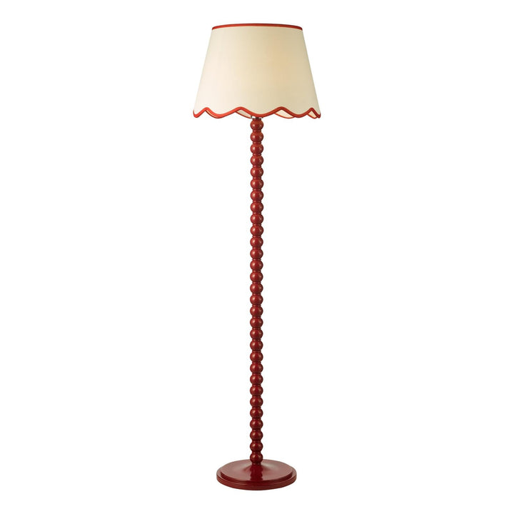 Dar SPO4925-POM1825 Spool Floor Lamp Red With Shade