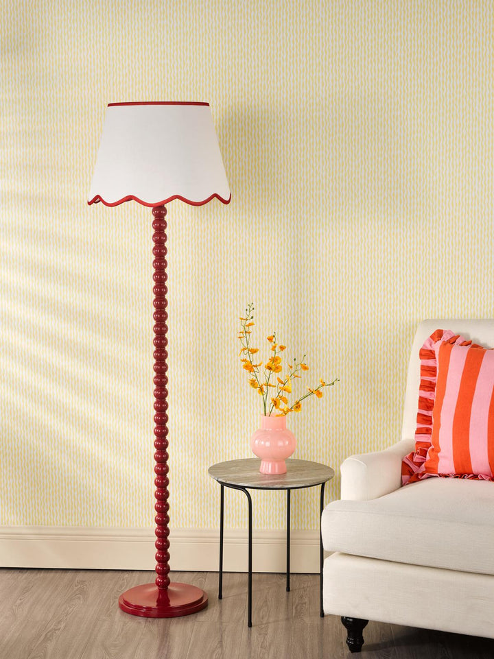 Dar SPO4925-POM1825 Spool Floor Lamp Red With Shade