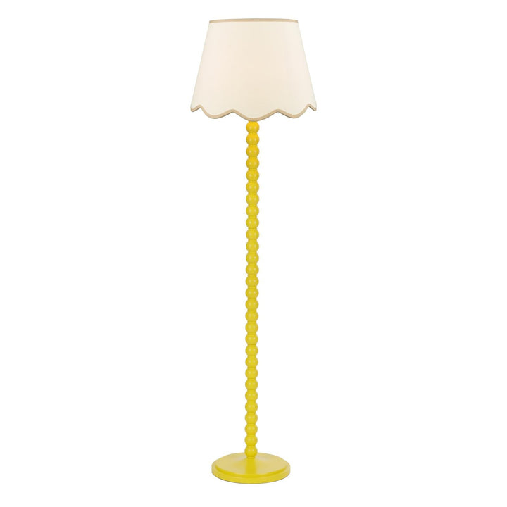 Dar SPO4926-POM1829 Spool Floor Lamp Yellow With Shade