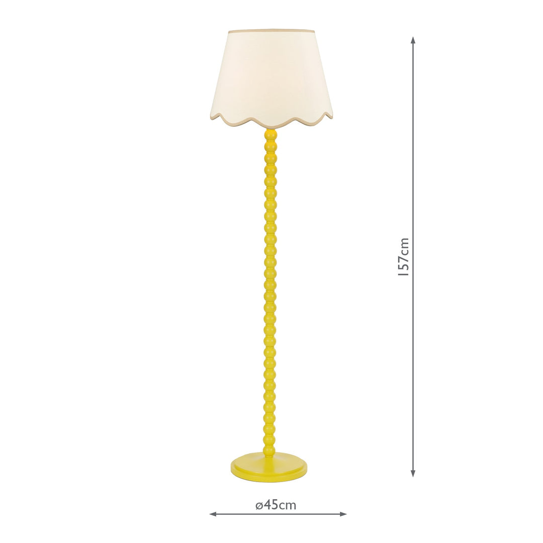 Dar SPO4926-POM1829 Spool Floor Lamp Yellow With Shade