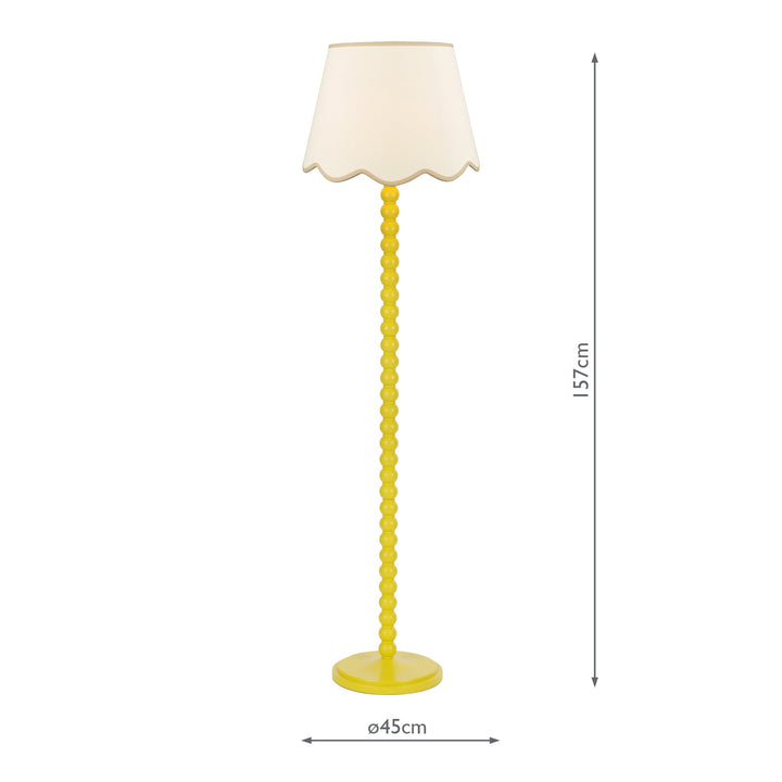 Dar SPO4926-POM1829 Spool Floor Lamp Yellow With Shade