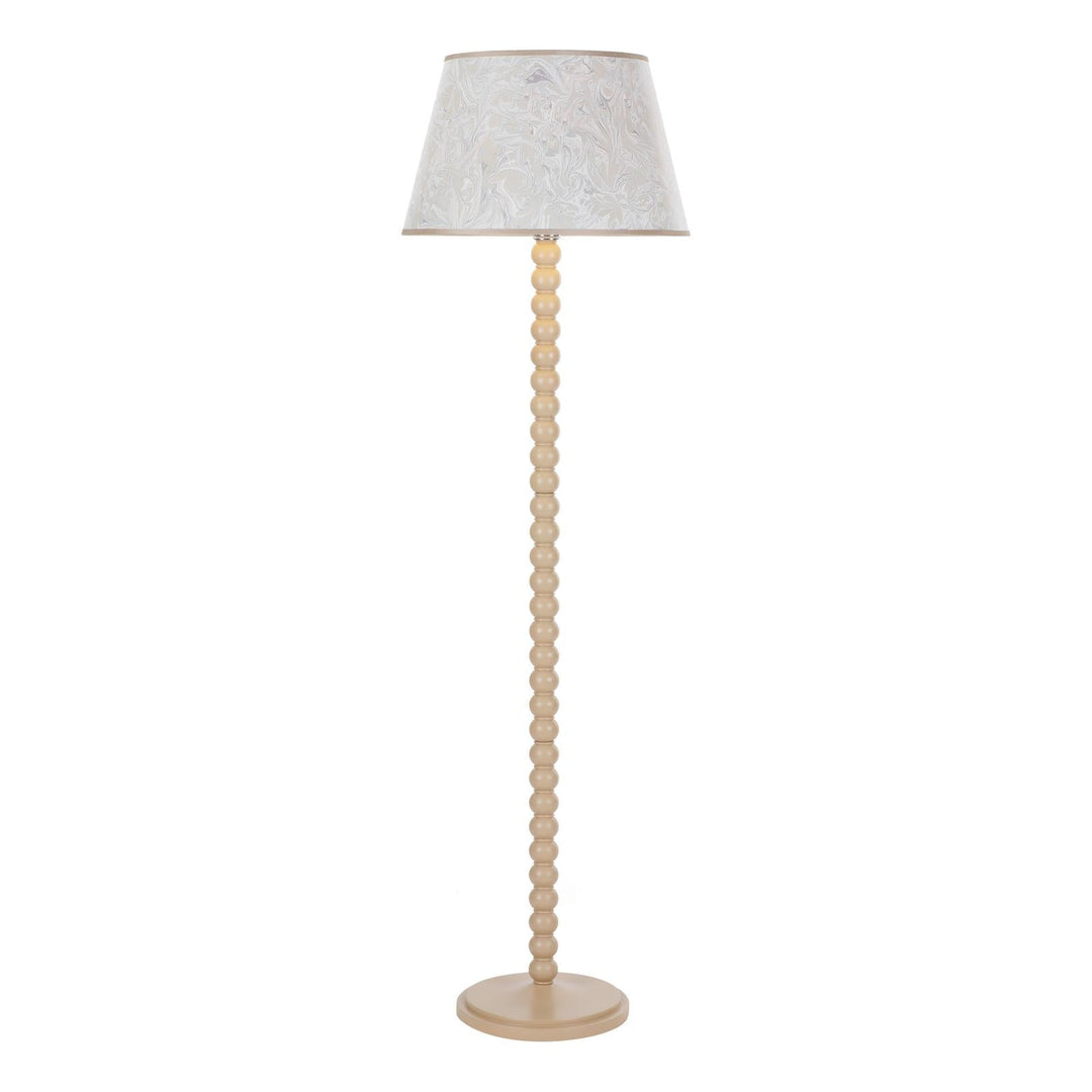 Dar SPO4929-FRI1729 Spool Floor Lamp Cream With Shade