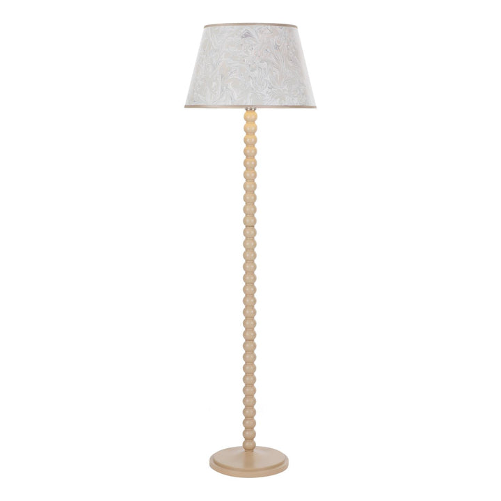 Dar SPO4929-FRI1729 Spool Floor Lamp Cream With Shade
