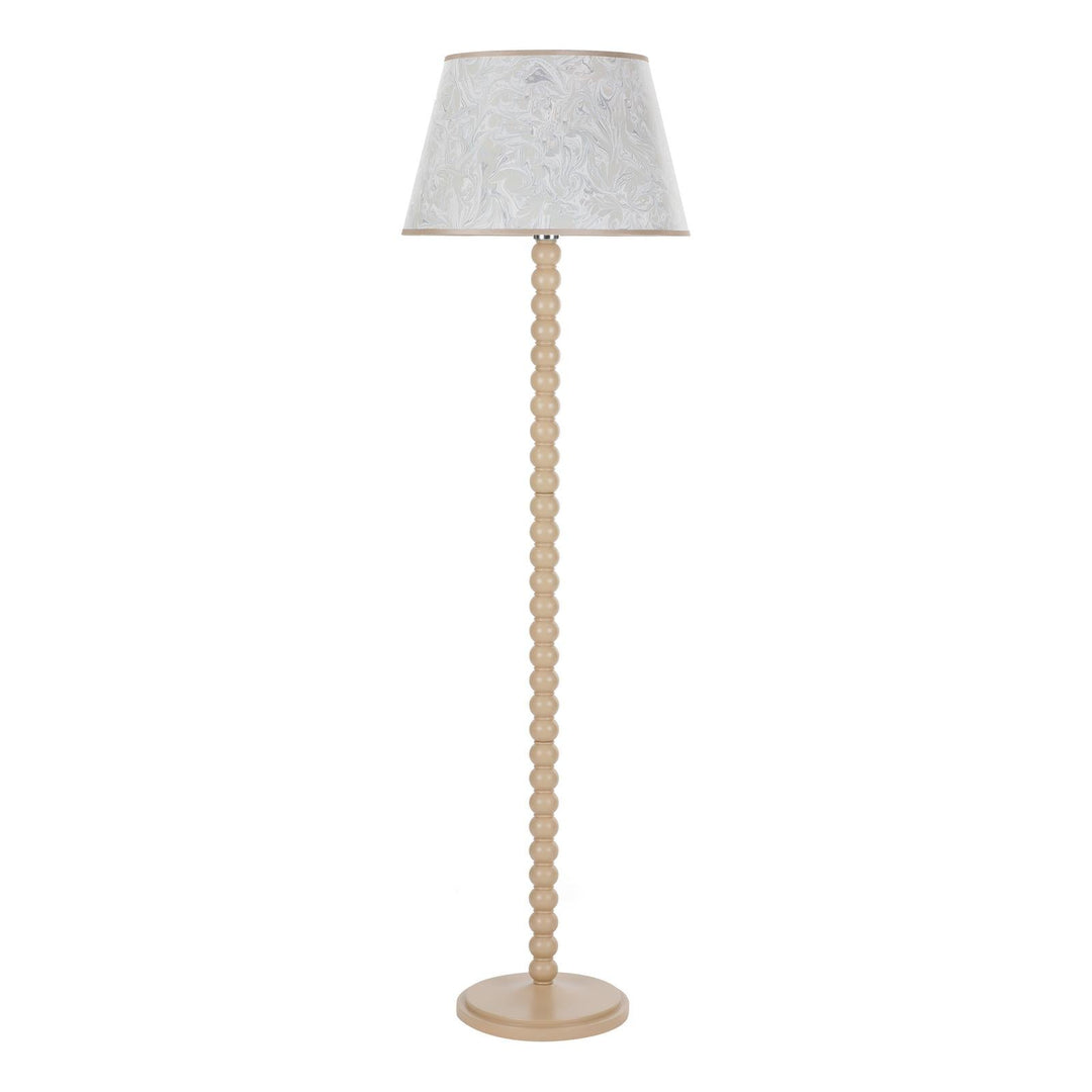 Dar SPO4929-FRI1729 Spool Floor Lamp Cream With Shade