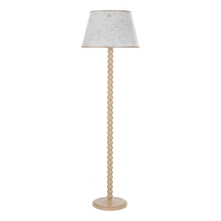 Dar SPO4929-FRI1729 Spool Floor Lamp Cream With Shade